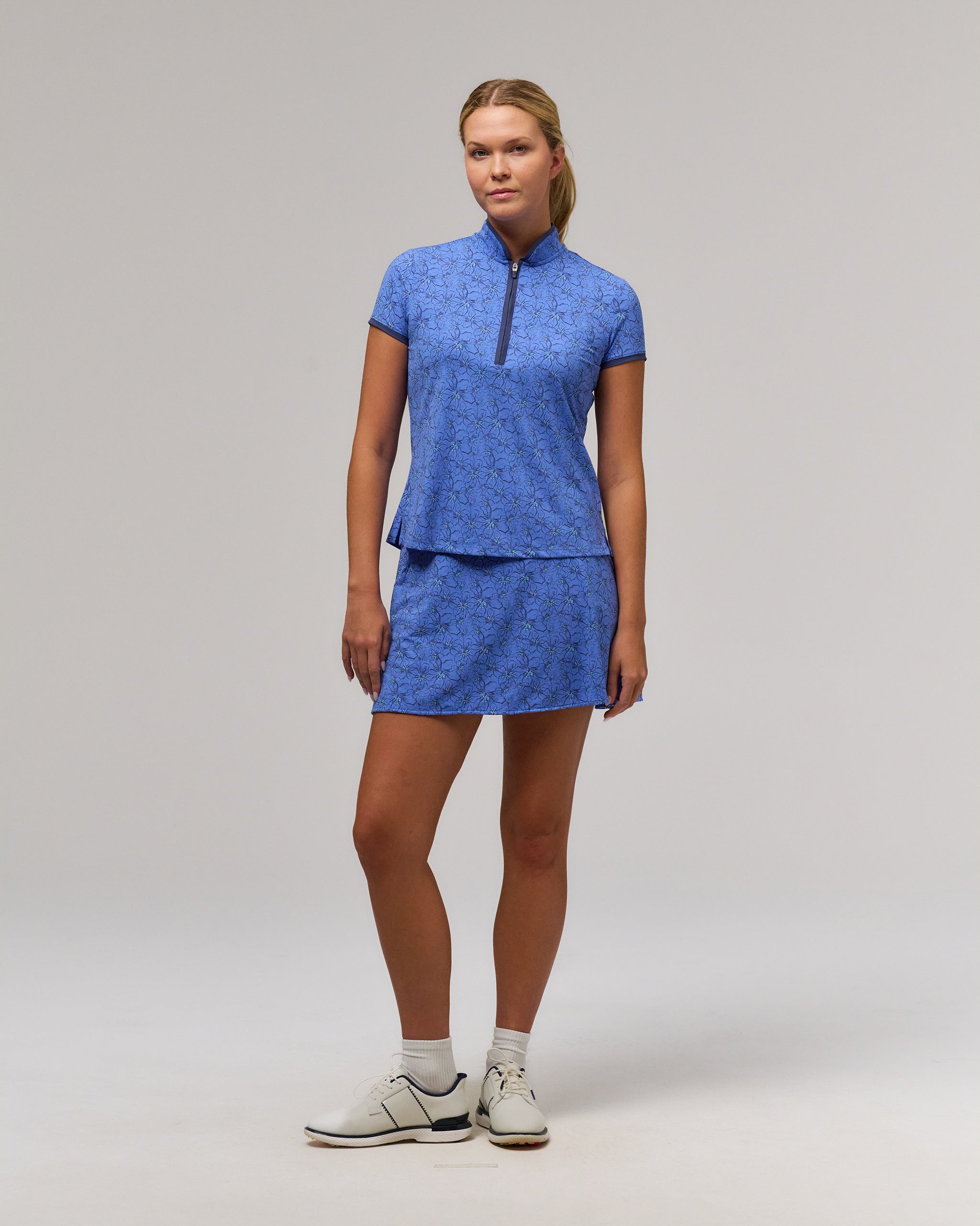 CHLOE CAP SLEEVE ZIP MOCK