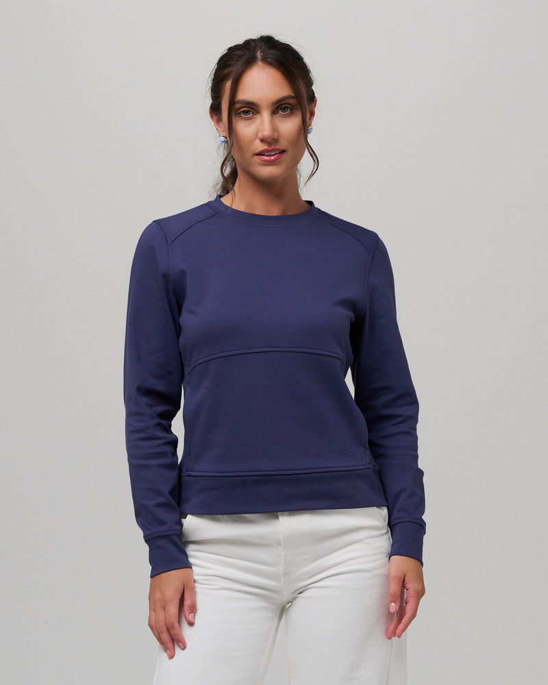 Julia Stretch Cotton Crewneck