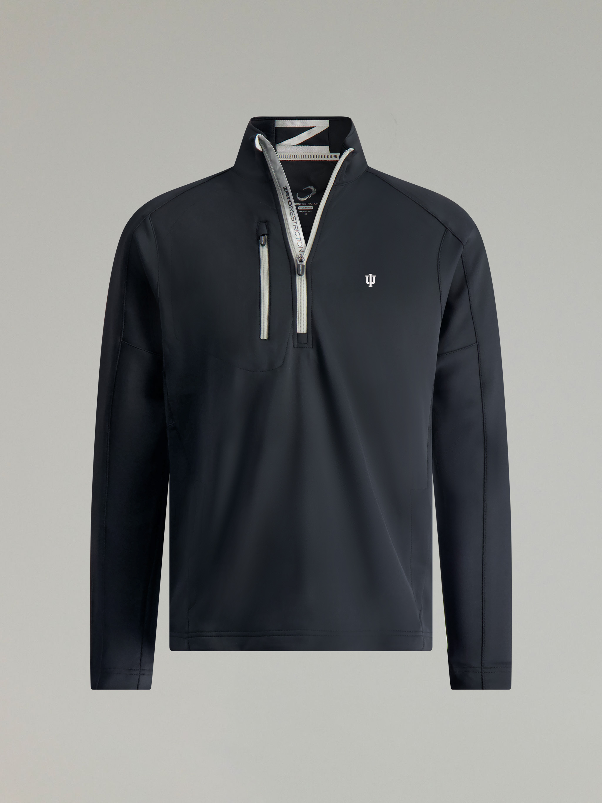 Indiana | Z500 1/4 Zip Pullover | Collegiate | Black/Metallic Silver