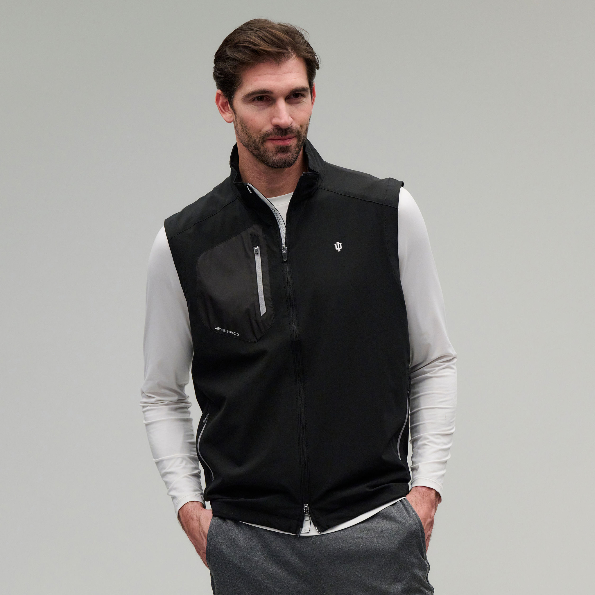 Indiana | Z700 Full Zip Vest | Collegiate | Black