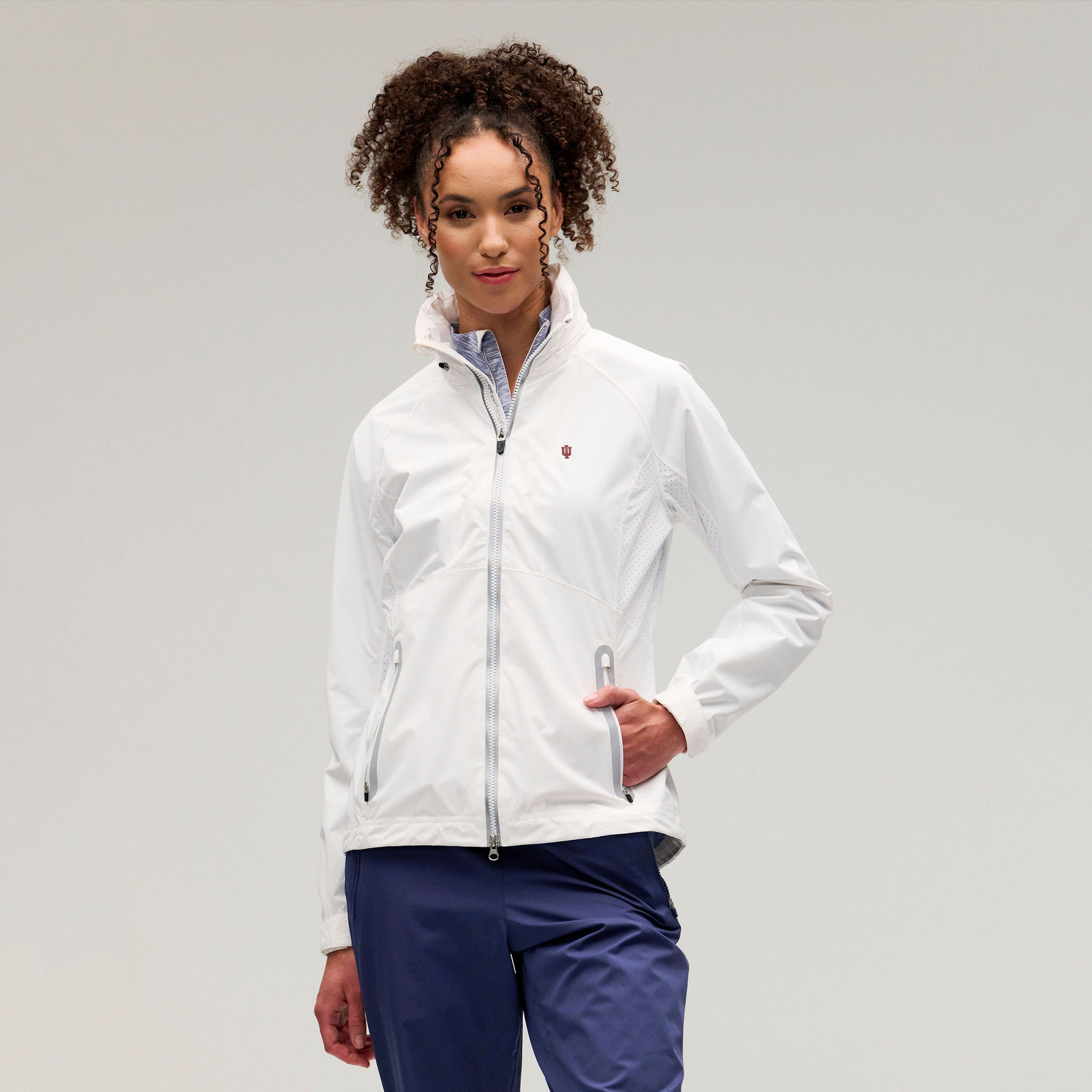 Indiana | Hooded Olivia Jacket | Collegiate | White/White