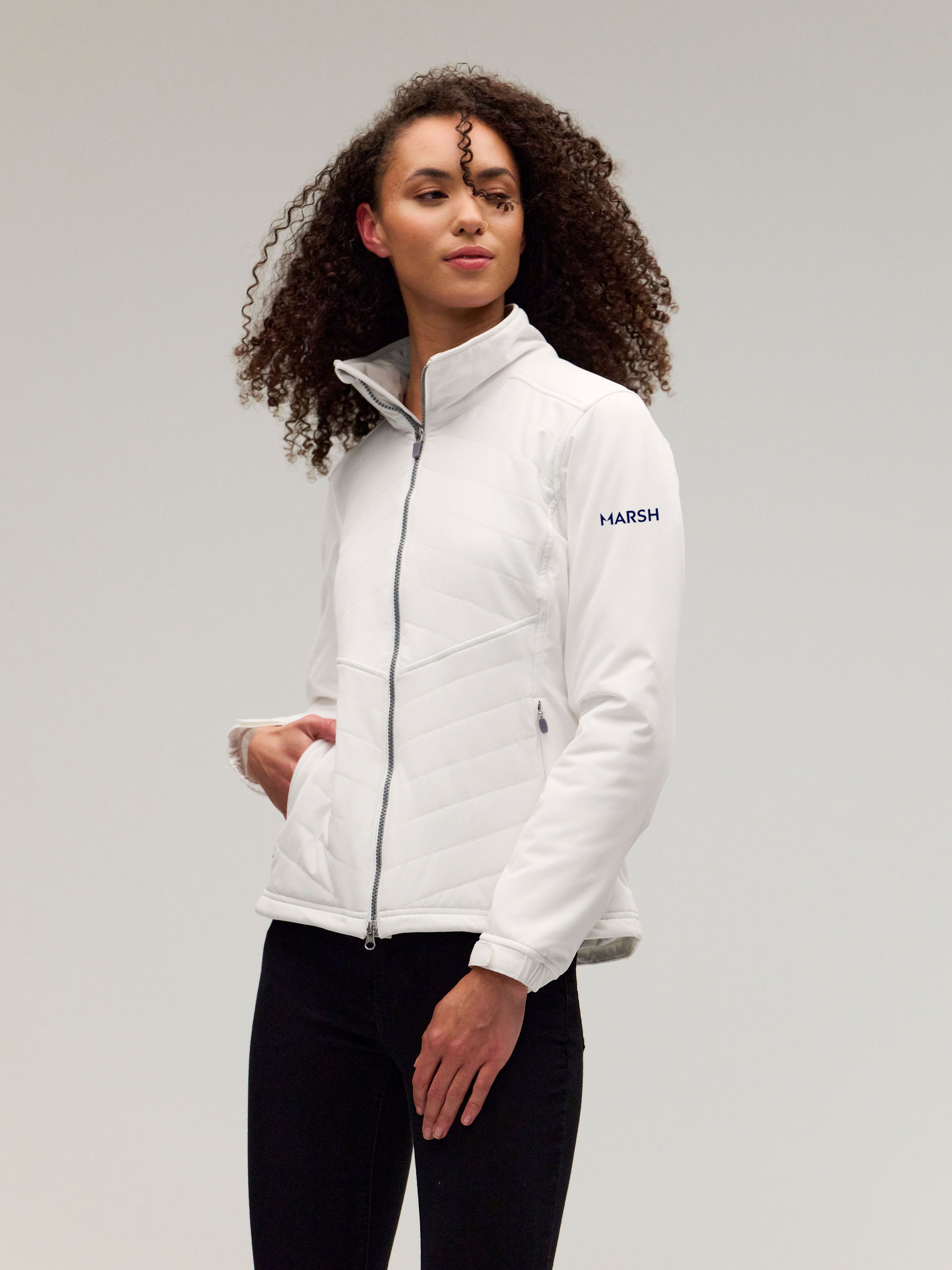 Jillian Jacket | Marsh Mosaic | White - Zero Restriction