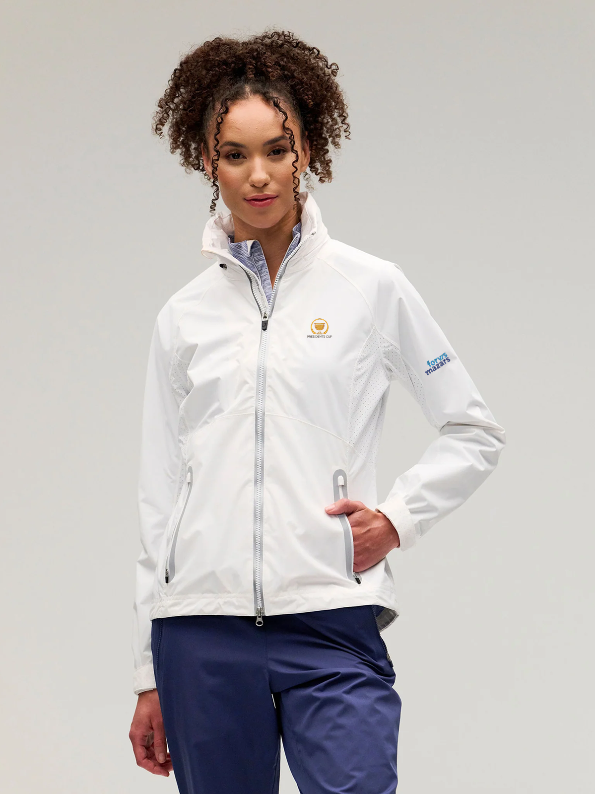 Polo detail with embroidered mark