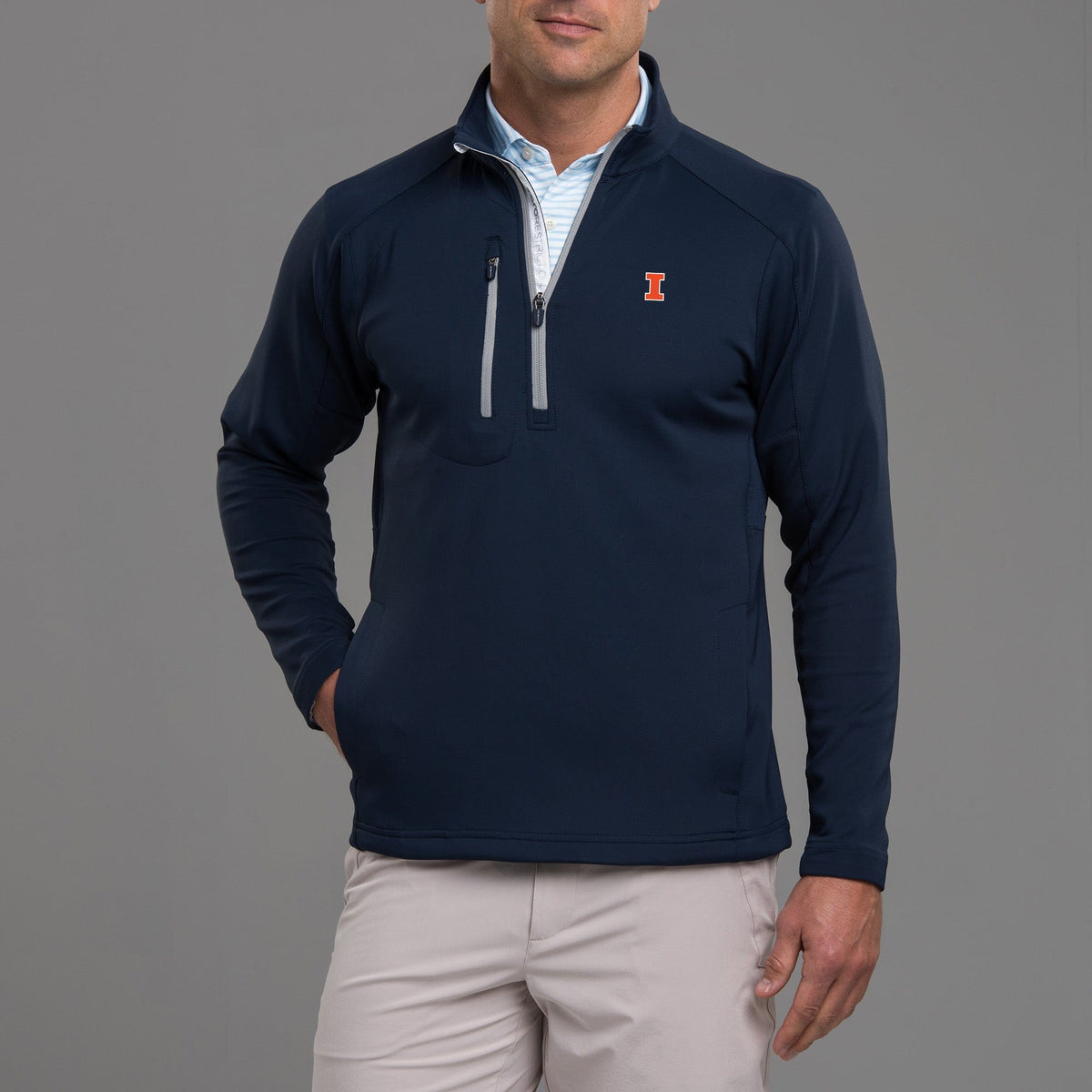 NAVY/METALLIC SILVER