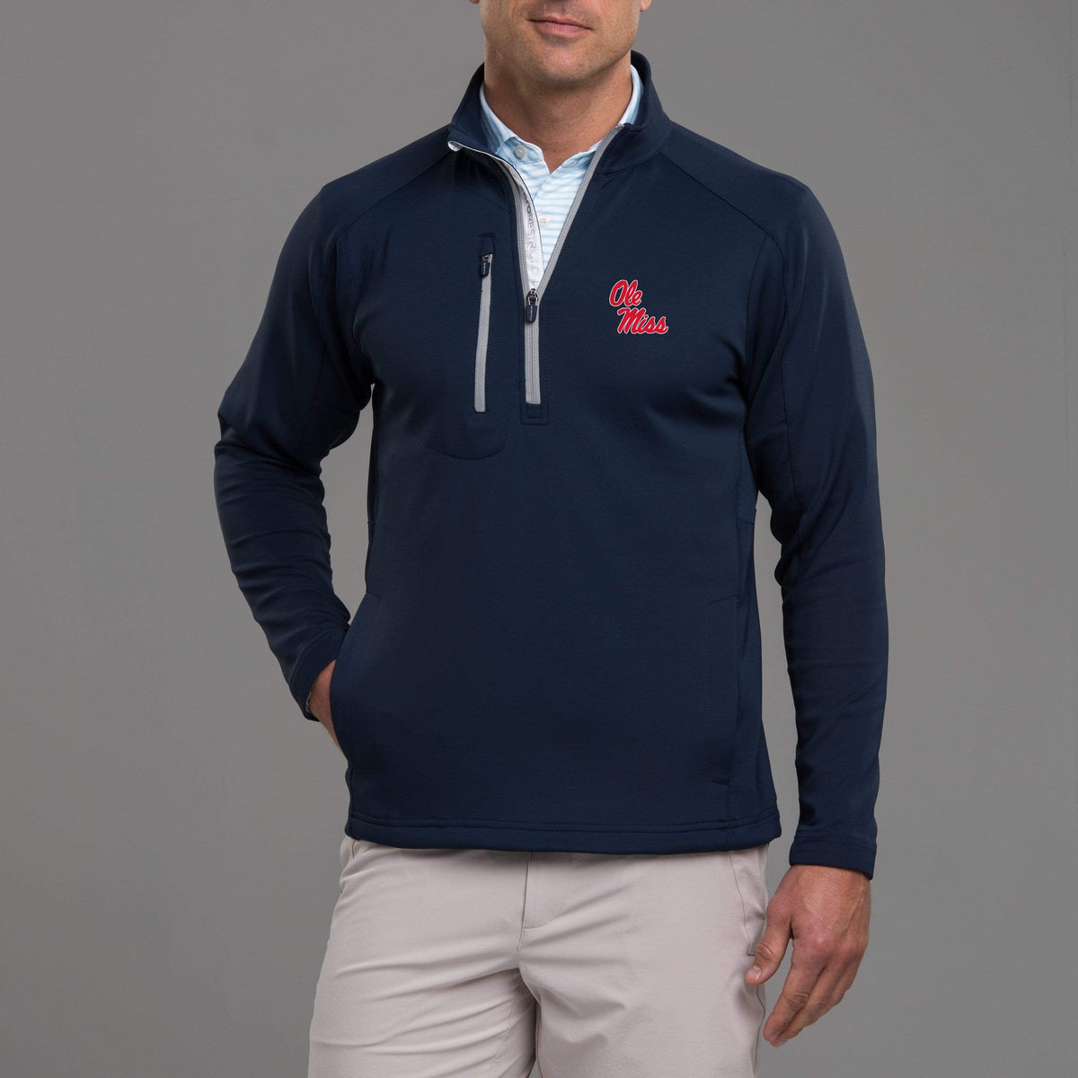 NAVY/METALLIC SILVER