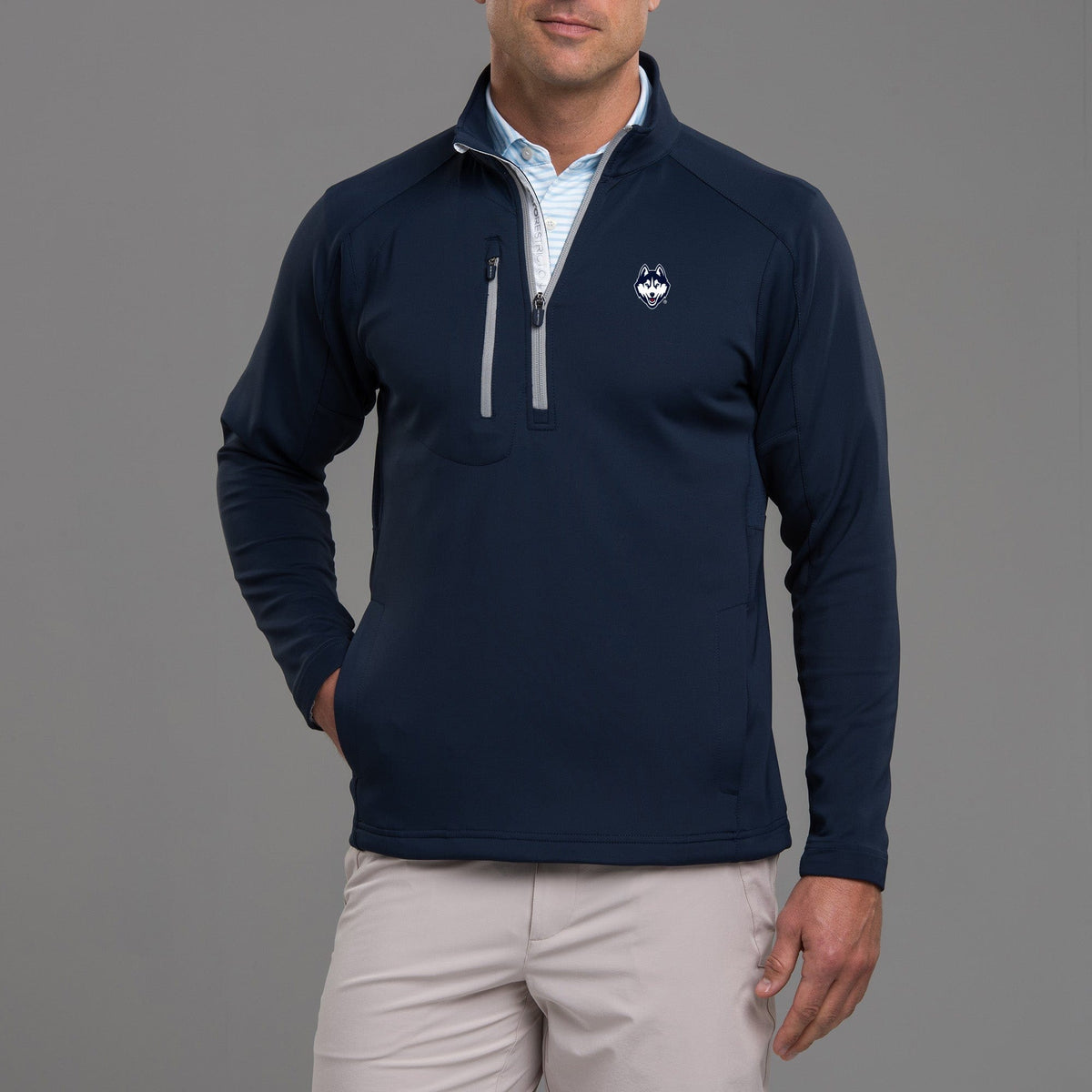 NAVY/METALLIC SILVER